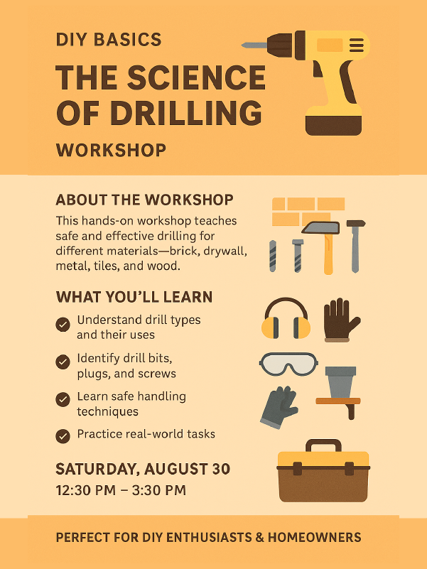 5UI UX Woo DIY Basics Workshop – The Science of Drilling 30-08-25