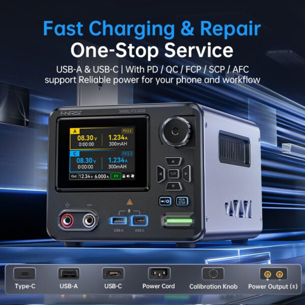 FNIRSI IPS3608 Programmable DC Power Supply 0-36V 0-8A