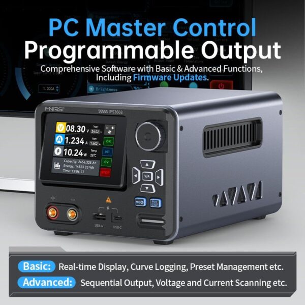 FNIRSI IPS3608 Programmable DC Power Supply 0-36V 0-8A