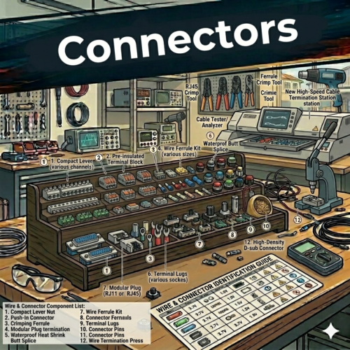 Connectors, various crimps & terminals