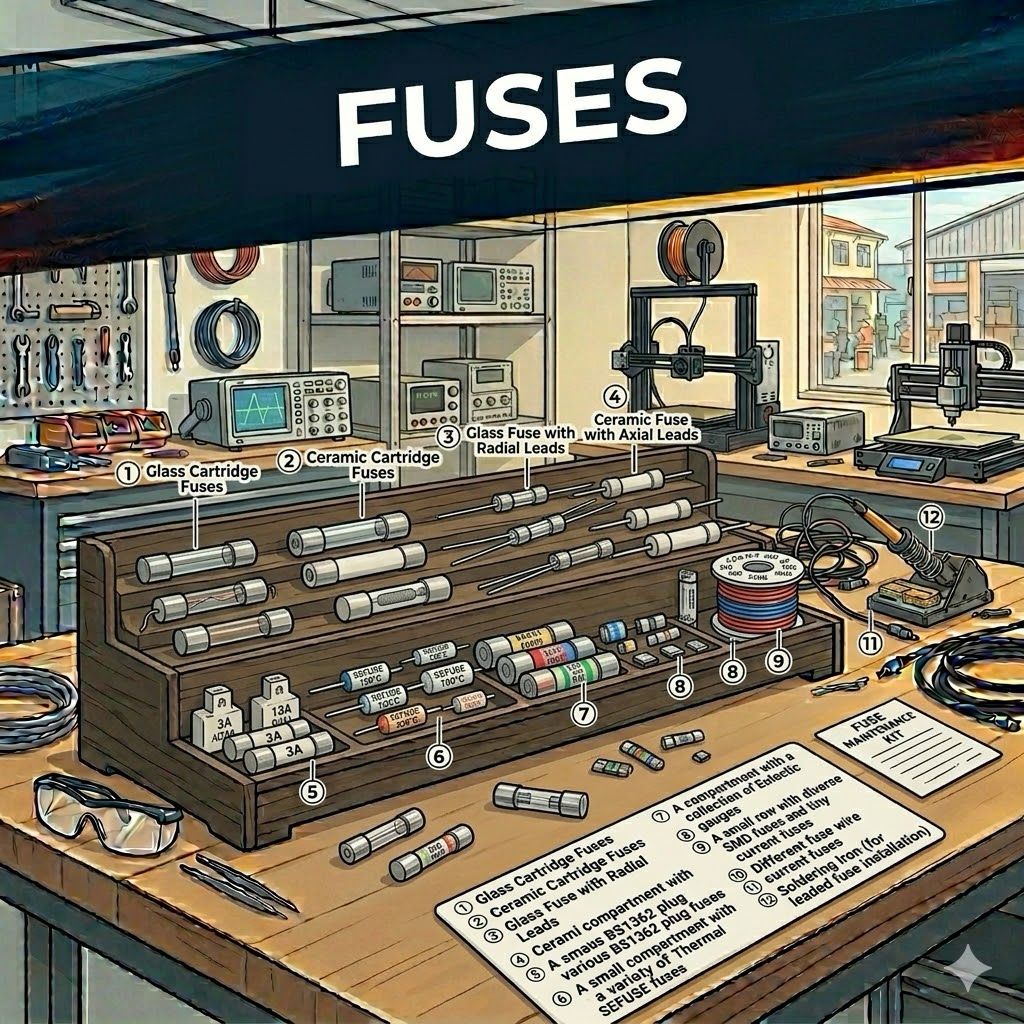 Glass Metal Slow Blow Fuse Kit (100pcs) 0.5-10A