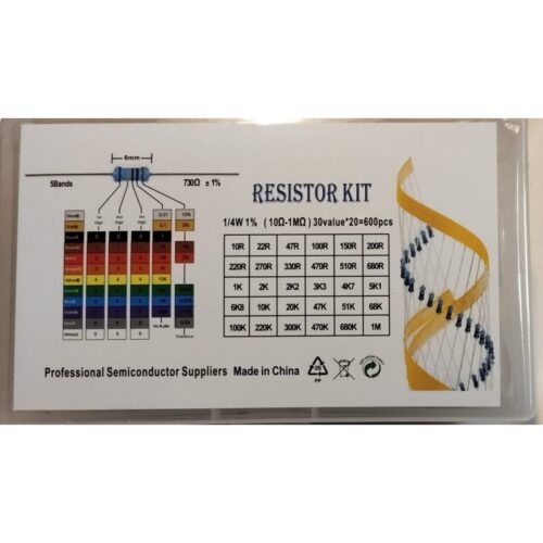 resistor_square Assorted Resistor Kit 1/4W (30types, 10Ω-1MΩ)