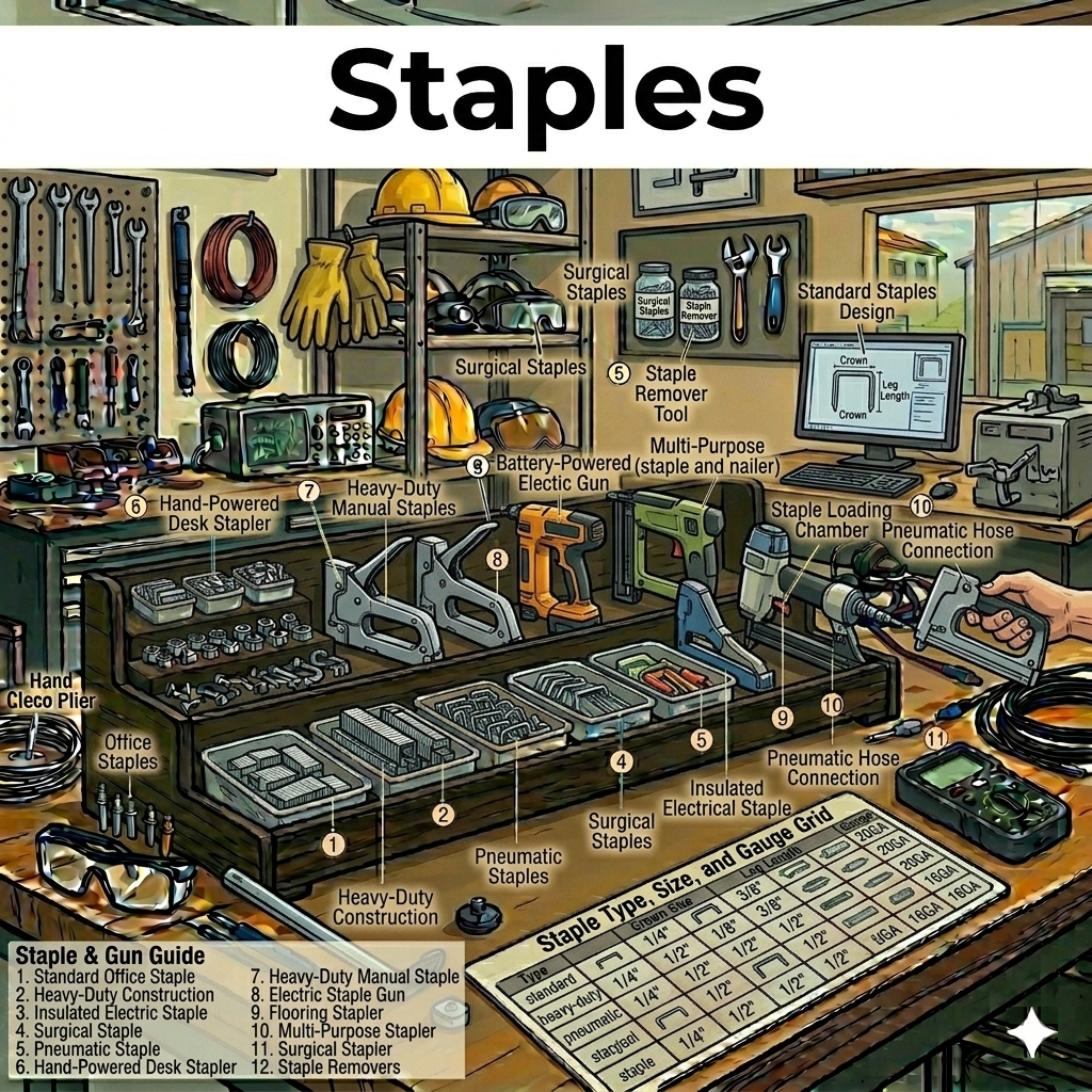 8x11.3x1.2mm Staples 1000pc Packs