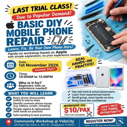 DIY Mobile Phone Repair Workshop 1 Nov 2026